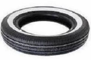 Buitenband met whitewall  125-12 ( Set van 4 stuks )